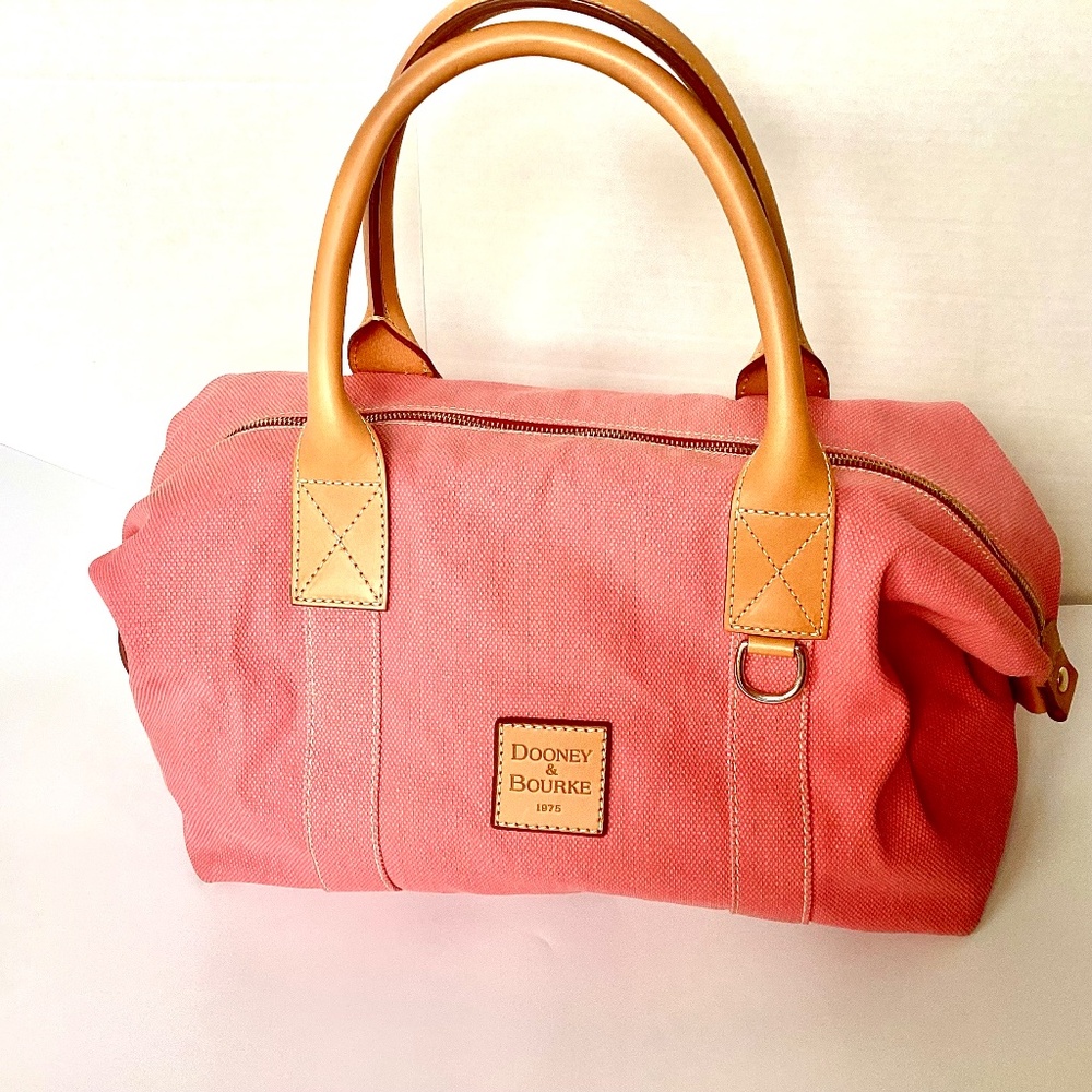 Downey & Bourke Vintage Canvas Duffle/Tote Bag w/leather trim